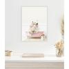 image:imageKate and Laurel Mother and Baby Polar Bear in Cottage Rose Bathtub Framed Canvas Wall Art by Amy Peterson 18 x 24 Sylvie Beaded White Whimsical Animals Bathroom Art for Wall Decor Living Room