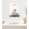 image:imageKate and Laurel Mother and Baby Polar Bear in Gray Bathtub on Checker Floor Framed Canvas Wall Art by Amy Peterson 18 x 24 Sylvie White Whimsical Animals Bathroom Art for Wall Decor Living Room