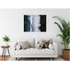 image:imageKate and Laurel Ocean Waves on the Black Beach in Iceland Framed Canvas Wall Art by Michael Schauer 42 x 32 Sylvie White Coastal Beach Landscapes Nature Art for Wall Decor Living Room Bedroom