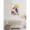 image:imageKate and Laurel Retro Coastal Mom and Baby Whales Framed Canvas Wall Art by Rachel Lee 23 x 33 Sylvie Natural Whimsical Abstract Beach Art for Wall Decor Living Room Bedroom