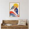 image:imageKate and Laurel Retro Coastal Mom and Baby Whales Framed Canvas Wall Art by Rachel Lee 23 x 33 Sylvie Natural Whimsical Abstract Beach Art for Wall Decor Living Room Bedroom