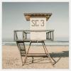 image:imageKate and Laurel SC3 Lifeguard Tower Framed Canvas Wall Art by Alicia Bock 22 x 22 Sylvie White Coastal Beach Landscapes Art for Wall Decor Living Room Bedroom