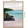 image:imageKate and Laurel Seascape Framed Canvas Wall Art by Nikita Jariwala 23 x 30 Sylvie Natural Coastal Beach Landscapes Nature Art for Wall Decor Living Room Bedroom