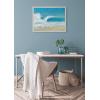 image:imageKate and Laurel Sylvie Beach Day Framed Canvas Wall Art by Julie Maida 18x24 White Decorative Coastal Art Print for Wall