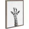 image:imageKate and Laurel Sylvie Black and White Baby Giraffe Framed Canvas Wall Art by Simon Te Tai 18x24 Gray Cute Animal Home Decor for Living Room Bedroom Bathroom Or Nursery