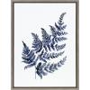 image:imageKate and Laurel Sylvie Botanical Fern Indigo Framed Canvas Wall Art by Sara Berrenson 18 x 24 Gray Decorative Flower Art for Wall