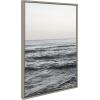 image:imageKate and Laurel Sylvie Calm Ocean Vibes Framed Canvas Wall Art by Vidal Hernandez 23x33 Gray Decorative Beach Art for Wall
