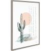image:imageKate and Laurel Sylvie Desert Cactus Framed Canvas Wall Art by Statement Goods 23x33 Gold Botanical Art for WallGrey