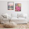 image:imageKate and Laurel Sylvie Hot Pink Framed Canvas Wall Art by Mary Sparrow 18x24 Gold Modern Light Botanical Flower Art for Home Wall DecorGold