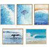 image:imageKate and Laurel Sylvie Into the Blue Framed Canvas Wall Art by Julie Maida 23x33 White Coastal Ocean Blue Wall Art Dcor Set