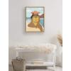 image:imageKate and Laurel Sylvie Lady on a Boat Framed Canvas Wall Art by Queenbe Monyei 18x24 Natural Feminine Beach Decor