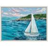 image:imageKate and Laurel Sylvie Marthas Vineyard Framed Canvas Wall Art by Emily Kenney 18x24 White Ocean Sailboat Painting Art for Wall