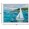 image:imageKate and Laurel Sylvie Marthas Vineyard Framed Canvas Wall Art by Emily Kenney 18x24 White Ocean Sailboat Painting Art for Wall