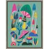 image:imageKate and Laurel Sylvie Mid Century Modern Magic Mushrooms Framed Canvas Wall Art by Rachel Lee of My Dream Wall 18x24 Gray Colorful Plant Illustration Art for Wall
