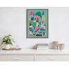 image:imageKate and Laurel Sylvie Mid Century Modern Magic Mushrooms Framed Canvas Wall Art by Rachel Lee of My Dream Wall 18x24 Gray Colorful Plant Illustration Art for Wall