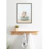 image:imageKate and Laurel Sylvie Mother and Baby Polar Bear in Little Fish Bath Framed Canvas Wall Art by Amy Peterson Art Studio 18x24 Gray Cute Animal Bathtub Art for Wall