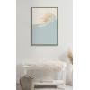 image:imageKate and Laurel Sylvie Sea Breeze Surfer Girl Framed Canvas Wall Art by Hannah Beisang 23x33 Gray Decorative Beach Art for Wall