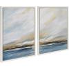 image:imageKate and Laurel Sylvie Sunday Morning Framed Canvas Wall Art by Mary Sparrow 2 Piece 18x24 White Relaxing Coastal Art Piece for Wall