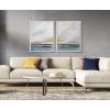 image:imageKate and Laurel Sylvie Sunday Morning Framed Canvas Wall Art by Mary Sparrow 2 Piece 18x24 White Relaxing Coastal Art Piece for Wall