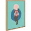 image:imageKate and Laurel Sylvie by The Pool Framed Canvas Wall Art by Queenbe Monyei 18x24 Natural Feminine Wall Decor