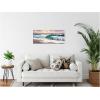 image:imageKate and Laurel roll tide Framed Canvas Wall Art by Mary Sparrow 40 x 18 Sylvie White Coastal Beach Nature Art for Wall Decor Living Room Bedroom