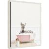 image:imageKate and Laurel Baby Zebra in Cottage Rose Bathtub Framed Canvas Wall Art by Amy Peterson 16 x 20 Sylvie Beaded White Whimsical Animals Art for Wall Decor Living Room Bedroom