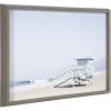 image:imageKate and Laurel Blake Pale Blue Life Guard Tower Framed Printed Glass Wall Art by Caroline Mint 18x24 Gray Coastal Art for Wall