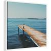 image:imageKate and Laurel Framed Canvas Wall Art Print Etang de Thau by Laura Evans 22 x 22 Sylvie White Frame Coastal Beach Art for Wall Decor