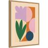 image:imageKate and Laurel Framed Canvas Wall Art Print Flowers by Laura Moss 18 x 24 Sylvie Natural Frame Modern Contemporary Abstract Art for Wall Decor