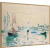 image:imageKate and Laurel Framed Canvas Wall Art Print Honfleur le petit port Henri Manguin by Nostalgia Prints 42 x 32 Sylvie Natural Frame Coastal Beach Art for Wall Decor