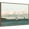 image:imageKate and Laurel Framed Canvas Wall Art Print Sail 6869 by Alicia Bock 33 x 23 Sylvie Walnut Frame Coastal Beach Art for Wall Decor