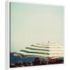 image:imageKate and Laurel Framed Canvas Wall Art Print Under the Umbrella by Laura Evans 22 x 22 Sylvie White Frame Coastal Beach Art for Wall Decor