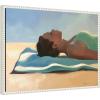 image:imageKate and Laurel Framed Canvas Wall Art Print Vitamin D by Mary Sparrow 24 x 18 Sylvie Beaded White Frame Coastal Beach Art for Wall Decor