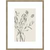 image:imageKate and Laurel Framed Wall Art Print SB Protea Sketch No 2 by Sara Berrenson 19 x 25 Svelte Noir Black Frame Modern Contemporary Still Life Art for Wall DecorWoodgrain Stripe Mocha