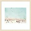 image:imageKate and Laurel Framed Wall Art Print Turquoise Beach from Above No 2 by Amy Peterson 26 x 26 Woodgrain Stripe Blonde Frame Coastal Beach Art for Wall DecorWoodgrain Stripe Blonde