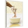 image:imageKate and Laurel Mother and Baby Giraffe in Cottage Yellow Bathtub Framed Canvas Wall Art by Amy Peterson 18 x 24 Sylvie Beaded White Whimsical Animals Bathroom Art for Wall Decor Living Room