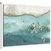 image:imageKate and Laurel Rocky Shores Framed Canvas Wall Art by Janet Meinke Lau 24 x 18 Sylvie White Coastal Landscapes Abstract Art for Wall Decor Living Room Bedroom