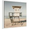 image:imageKate and Laurel SC3 Lifeguard Tower Framed Canvas Wall Art by Alicia Bock 22 x 22 Sylvie White Coastal Beach Landscapes Art for Wall Decor Living Room Bedroom