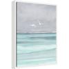 image:imageKate and Laurel Sea and Seagulls Framed Canvas Wall Art by Nikita Jariwala 18 x 24 Sylvie White Coastal Beach Animals Landscapes Art for Wall Decor Living Room Bedroom