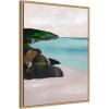 image:imageKate and Laurel Seascape Framed Canvas Wall Art by Nikita Jariwala 23 x 30 Sylvie Natural Coastal Beach Landscapes Nature Art for Wall Decor Living Room Bedroom