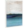image:imageKate and Laurel Sylvie Beaded Deep Blue Vintage Framed Canvas Wall Art by Nikita Jariwala 18x24 White Modern Abstract Ocean Landscape Art
