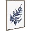 image:imageKate and Laurel Sylvie Botanical Fern Indigo Framed Canvas Wall Art by Sara Berrenson 18 x 24 Gray Decorative Flower Art for Wall