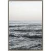 image:imageKate and Laurel Sylvie Calm Ocean Vibes Framed Canvas Wall Art by Vidal Hernandez 23x33 Gray Decorative Beach Art for Wall