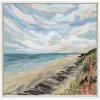 image:imageKate and Laurel Sylvie Connecticut Framed Canvas Wall Art by Emily Kenney 22x22 White Coastal Beach Art
