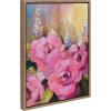 image:imageKate and Laurel Sylvie Hot Pink Framed Canvas Wall Art by Mary Sparrow 18x24 Gold Modern Light Botanical Flower Art for Home Wall DecorGold