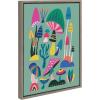 image:imageKate and Laurel Sylvie Mid Century Modern Magic Mushrooms Framed Canvas Wall Art by Rachel Lee of My Dream Wall 18x24 Gray Colorful Plant Illustration Art for Wall