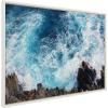 image:imageKate and Laurel Sylvie Sea Foam Framed Canvas Wall Art by Rachel Bolgov 28x38 White Scenic Coastal Ocean View Art for Wall