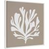 image:imageKate and Laurel Sylvie Sophisticated Neutral Coral Tan Framed Canvas Wall Art by The Creative Bunch Studio 22x22 White Natural Muted Botanical Ocean Art for Wall Decor