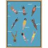 image:imageKate and Laurel Sylvie Swimmers Framed Canvas Wall Art by Queenbe Monyei 18x24 Natural Whimsical Colorful Beach Art