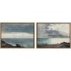 image:imageKate and Laurel Sylvie Winslow Homer Prouts Neck Evening and Breaking Storm Coast of Maine Framed Canvas Wall Art Set by The Art Institute of Chicago 2 Piece 18x24 Gold Decorative Museum Art Series